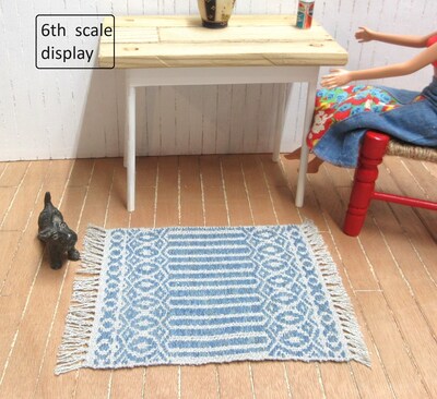 Woven Blue Dollhouse Rug Shelf Mat Or Alter In A Rosepath Twill Pattern Is Fine Lays Flat 7 5 By Makerplace Michaels